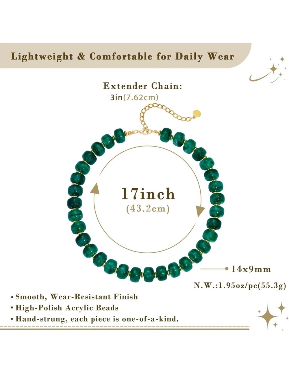 New! Green Dopamine Beaded Necklace - Picture 5 of 5